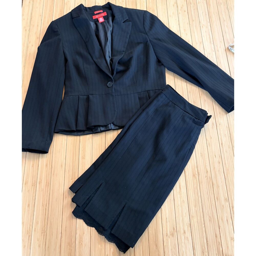 Women's Size 12 A-Line Skirt Suit Set Pencil Skirt Lace Trim Classic